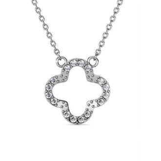 Cate & Chloe Cassandra 18k White Gold Plated Pendant Necklace with Swarovski Crystals for Women
