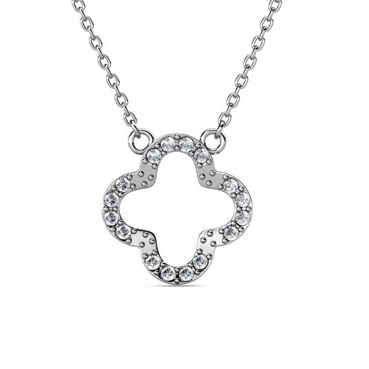 Cate & Chloe Cassandra 18k White Gold Plated Pendant Necklace with Swarovski Crystals for Women