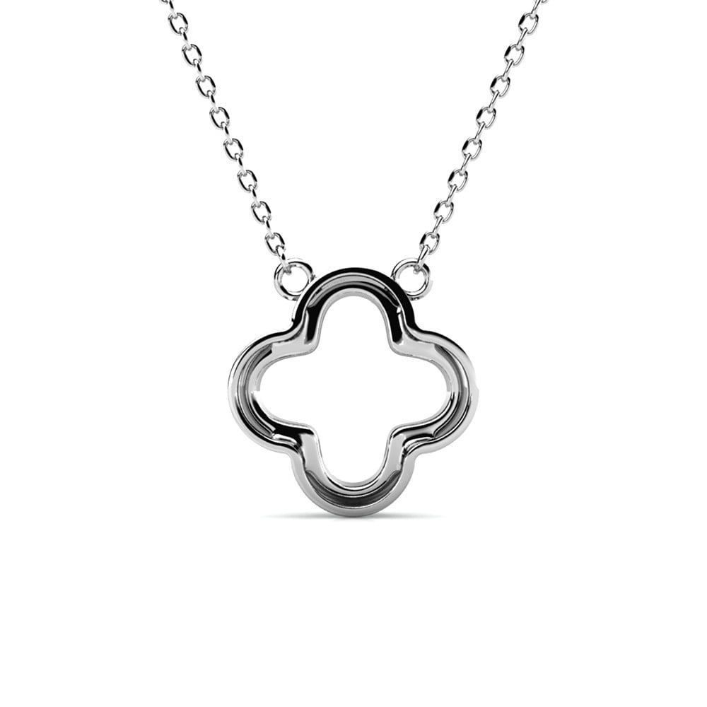 Cate & Chloe Cassandra 18k White Gold Plated Pendant Necklace with Swarovski Crystals for Women - Image 5