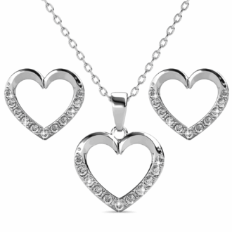 Cate & Chloe Chelsea 18k White Gold Plated Silver Jewelry Set with Swarovski Crystals for Women