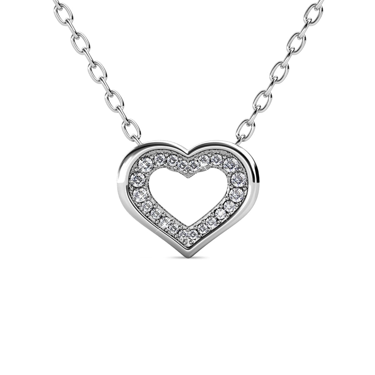 Cate & Chloe Dominique 18k White Gold Plated Pendant Necklace with Swarovski Crystals for Women