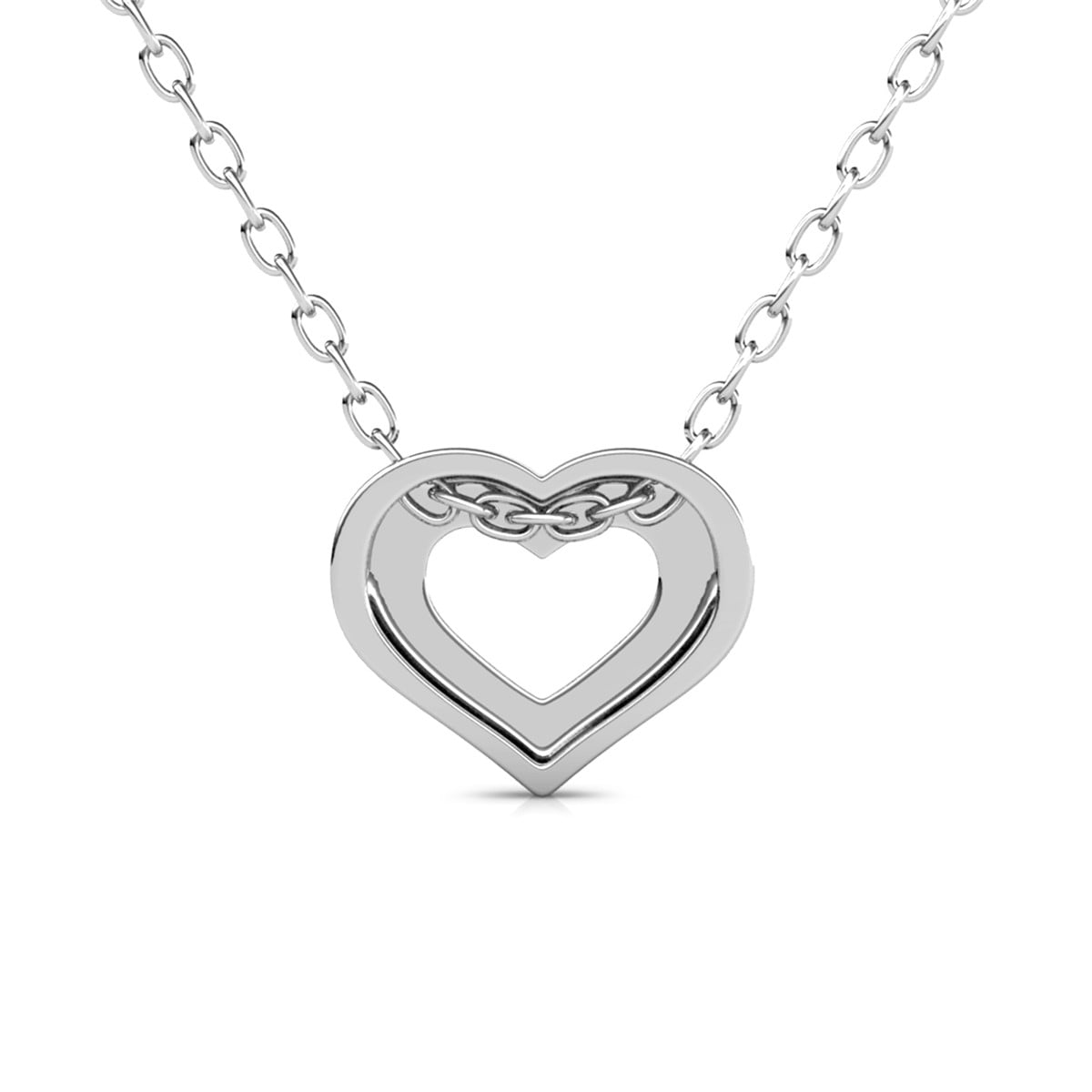Cate & Chloe Dominique 18k White Gold Plated Pendant Necklace with Swarovski Crystals for Women - Image 5
