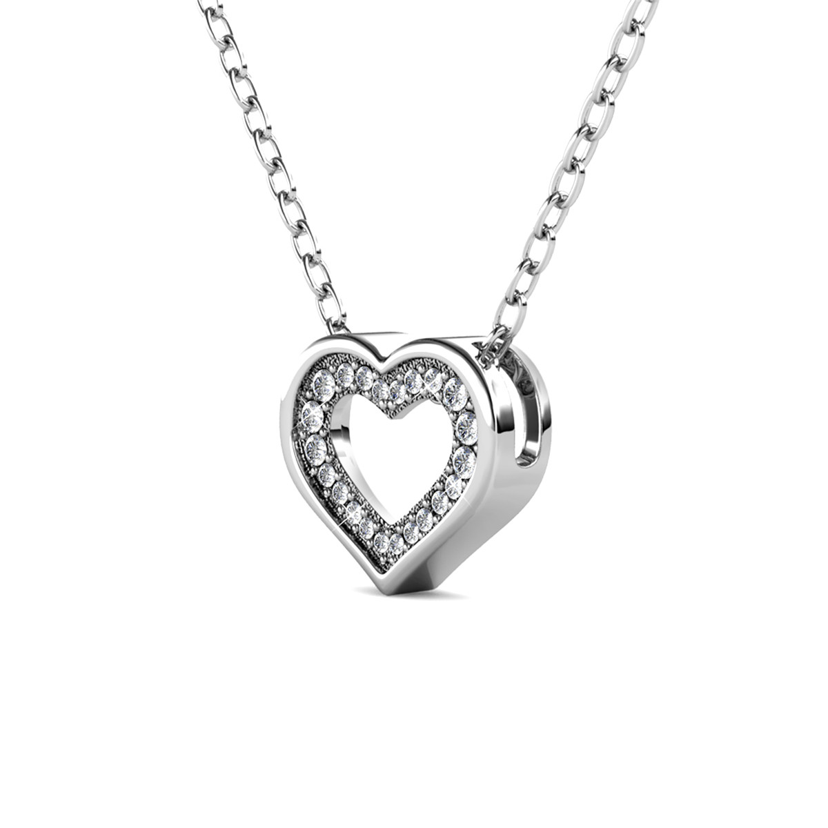 Cate & Chloe Dominique 18k White Gold Plated Pendant Necklace with Swarovski Crystals for Women - Image 4
