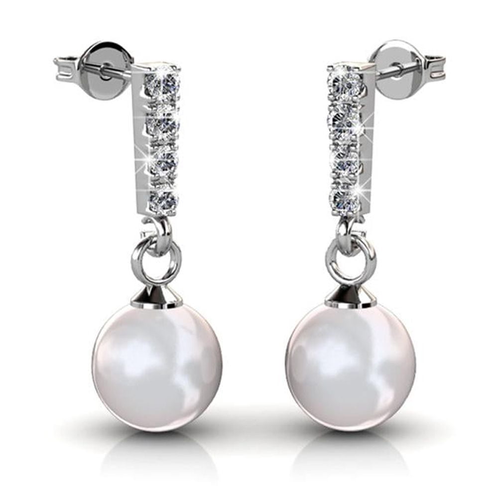 Cate & Chloe Gabrielle 18k White Gold Plated Shell Pearl Jewelry Set with Swarovski Crystals for Women - Image 4