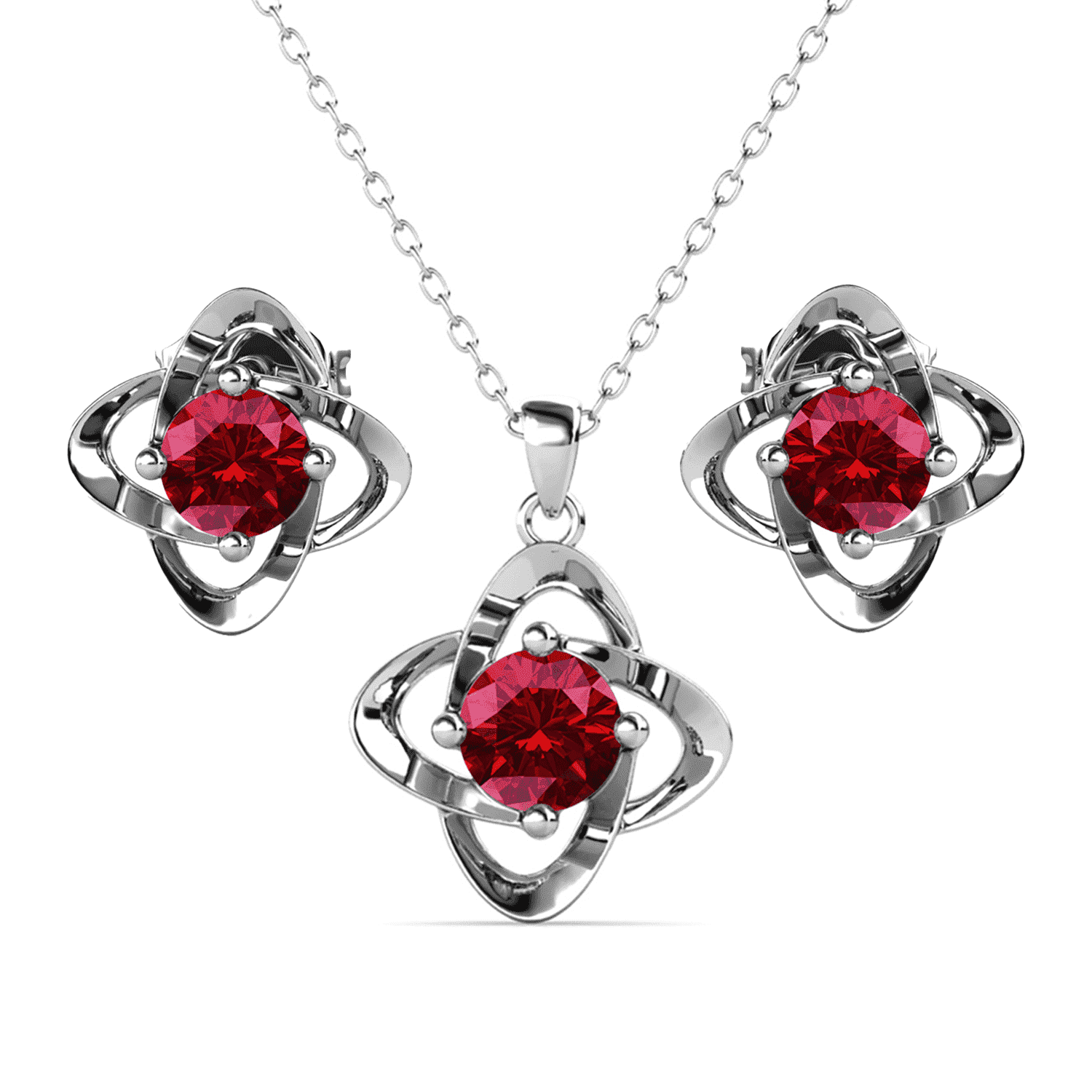Cate & Chloe Infinity January Birthstone 18k White Gold Plated Women jewelry Set, Swarovski Crystals - Image 4