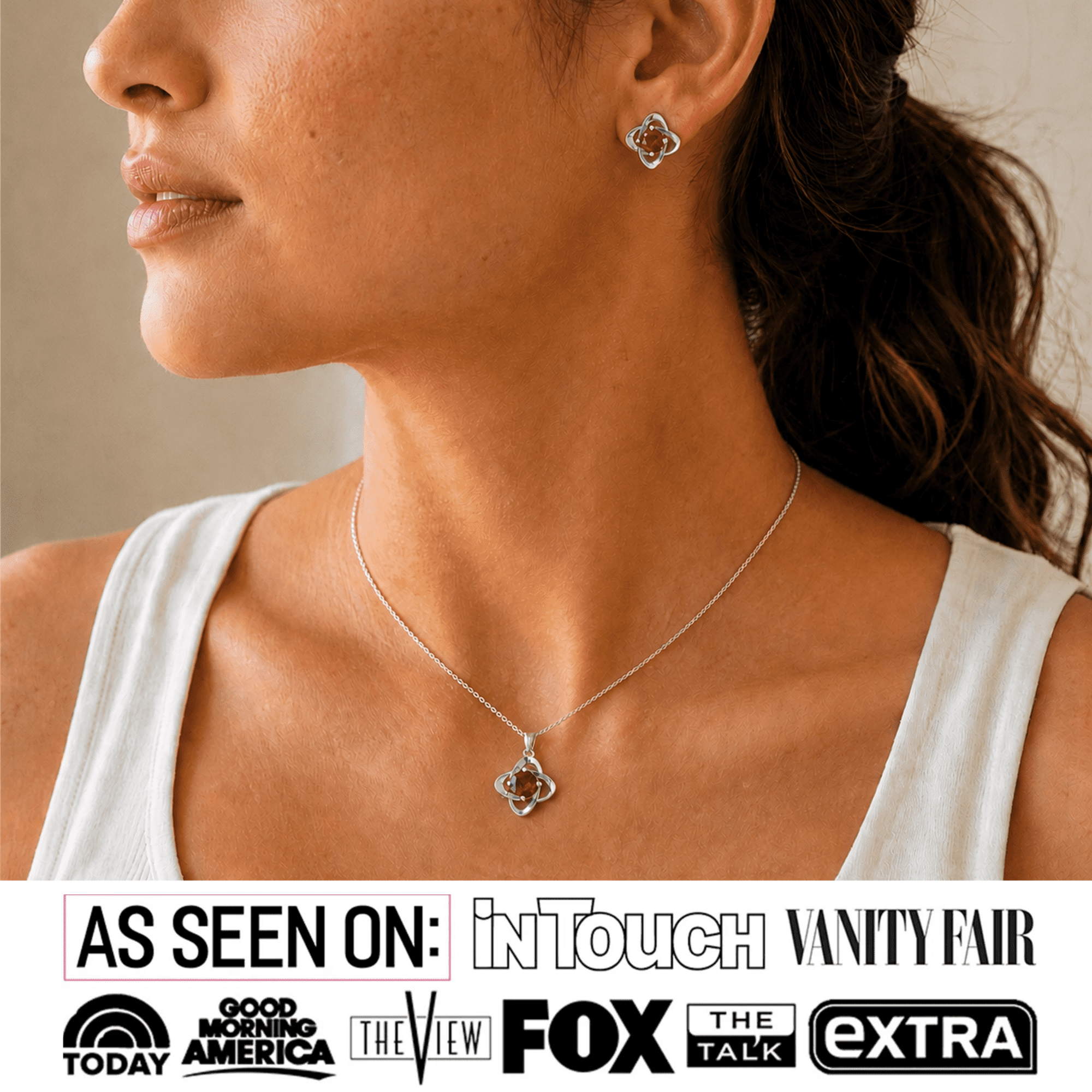 Cate & Chloe Infinity January Birthstone 18k White Gold Plated Women jewelry Set, Swarovski Crystals - Image 3