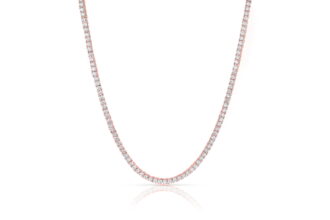 Cate & Chloe Kaylee 18k Rose Gold Plated Tennis Necklace with Simulated Crystals Gift for Women