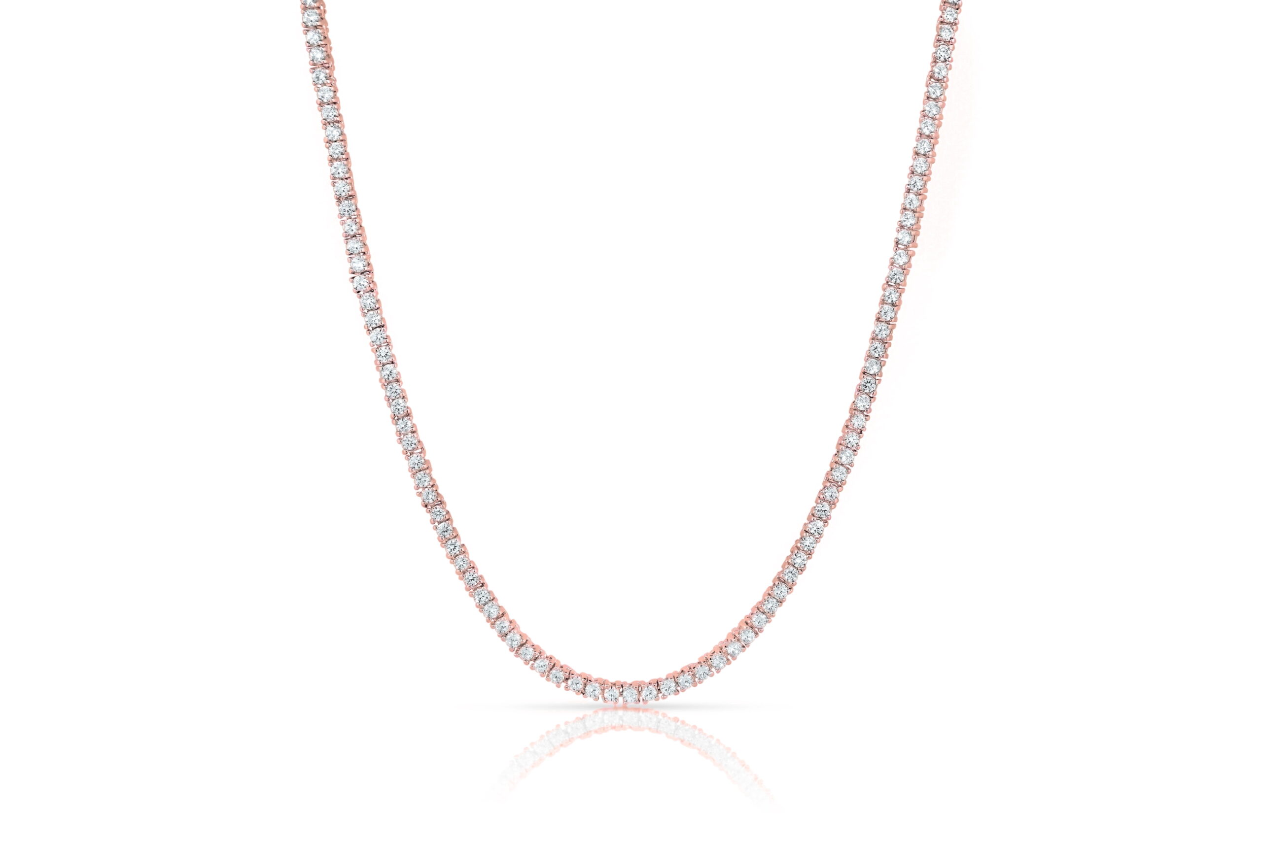Cate & Chloe Kaylee 18k Rose Gold Plated Tennis Necklace with Simulated Crystals Gift for Women