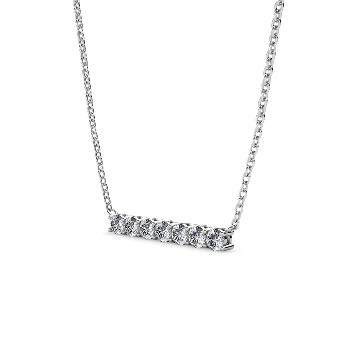 Cate & Chloe Lynn 18k White Gold Plated Necklace with Swarovski Crystals for Women - Image 5