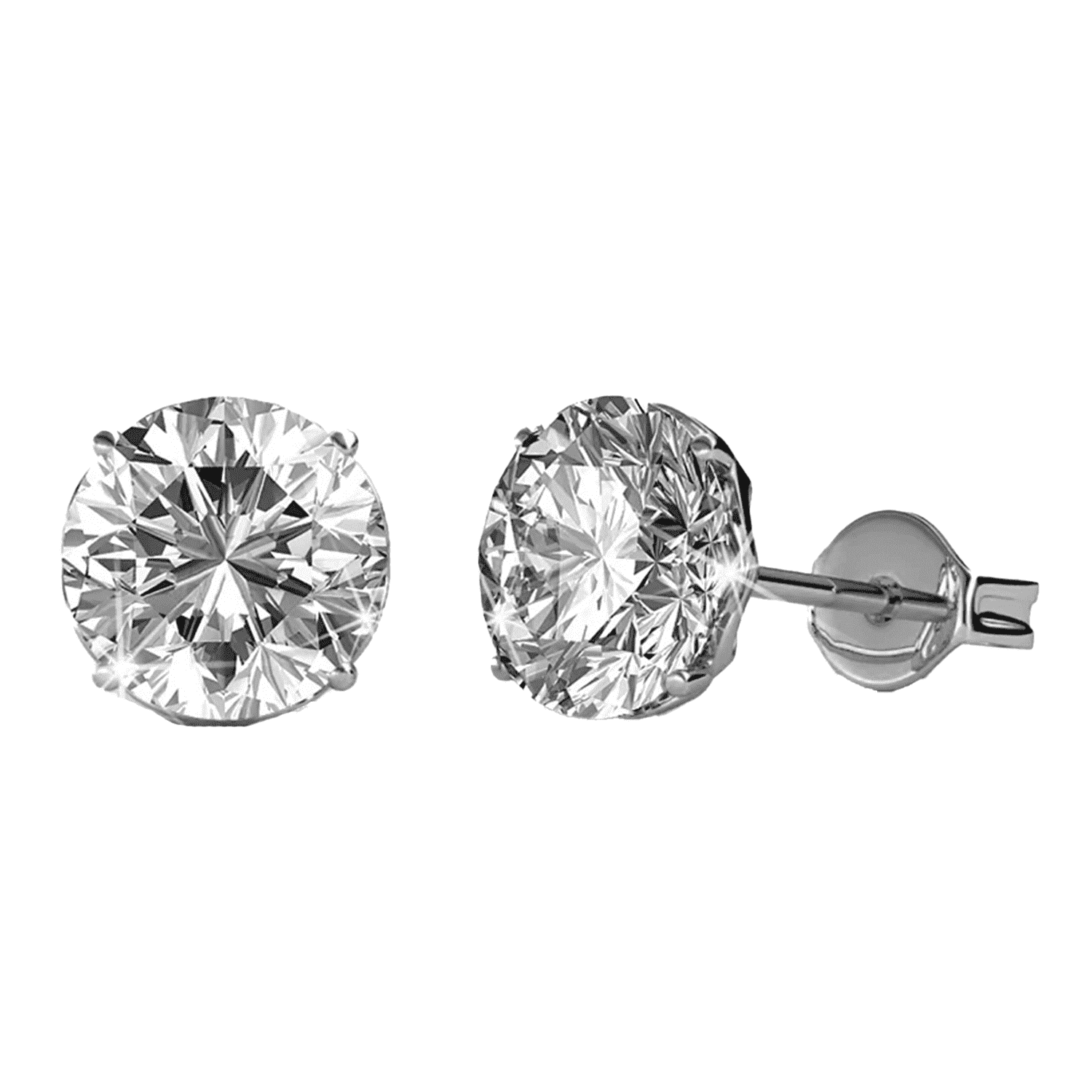 Cate & Chloe Mallory 18k White Gold Plated Stud Earrings with Swarovski Crystals Gift for Women