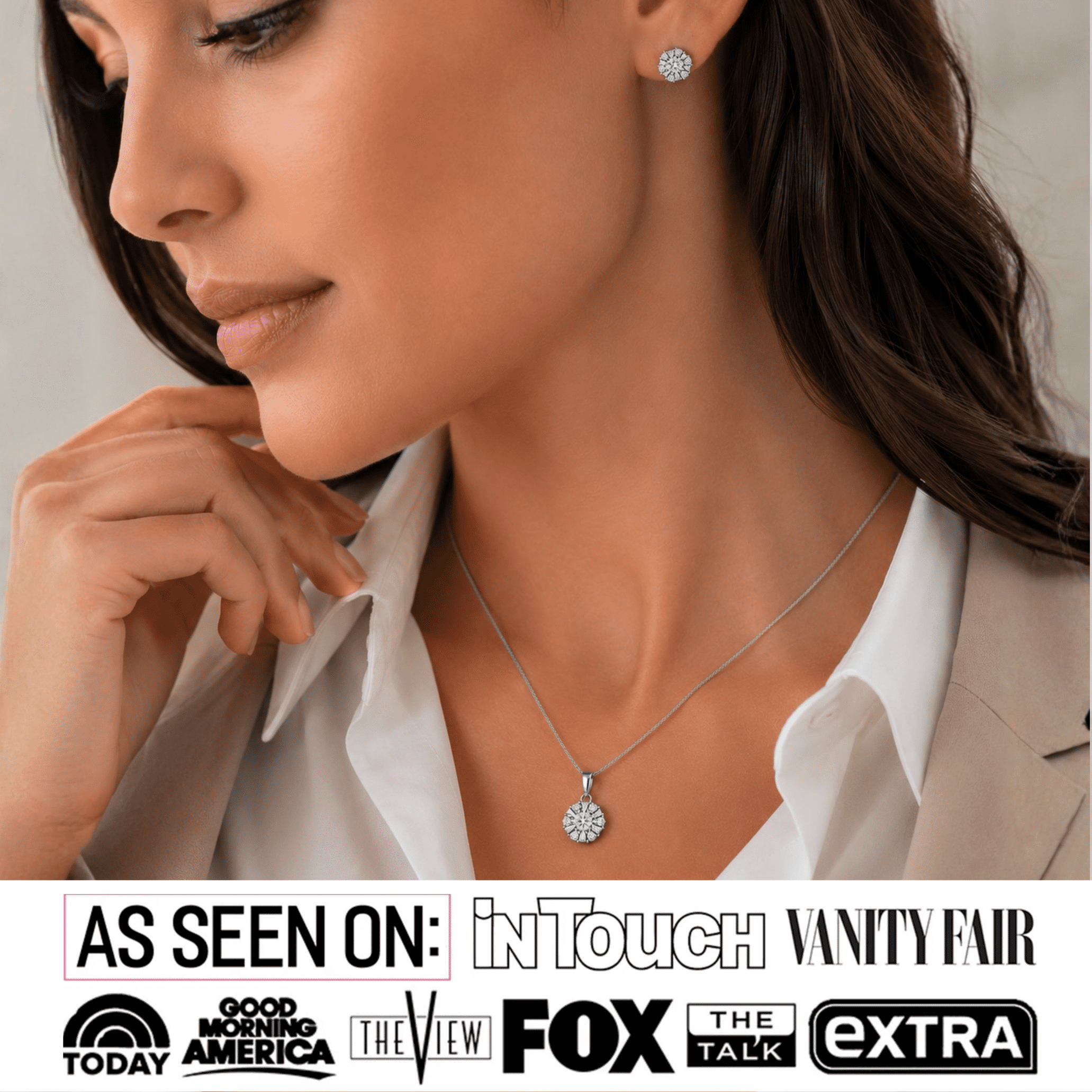 Cate & Chloe Millie 18k White Gold Plated Jewelry Set with Swarovski Crystals Gift for Women - Image 3