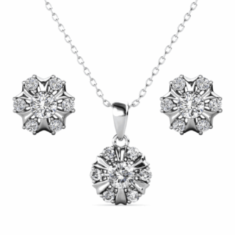 Cate & Chloe Millie 18k White Gold Plated Jewelry Set with Swarovski Crystals Gift for Women