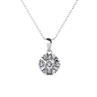 Cate & Chloe Millie 18k White Gold Plated Necklace with Swarovski Crystals for Women, Gift for Her