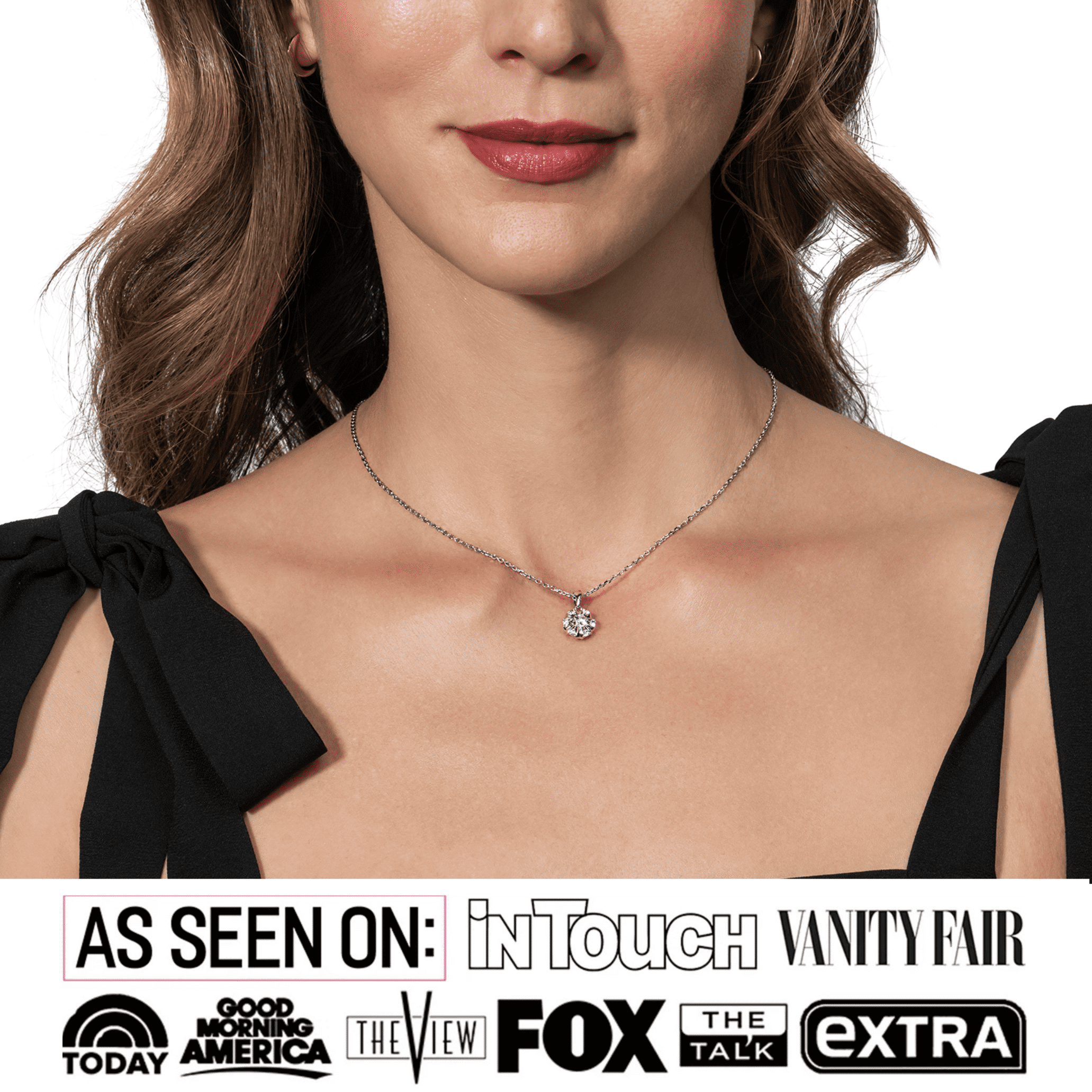 Cate & Chloe Millie 18k White Gold Plated Necklace with Swarovski Crystals for Women, Gift for Her - Image 5