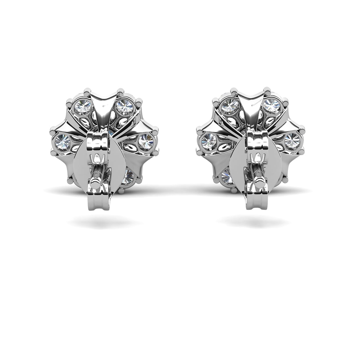 Cate & Chloe Millie 18k White Gold Plated Stud Earrings with Swarovski Crystals Gift for Women - Image 3
