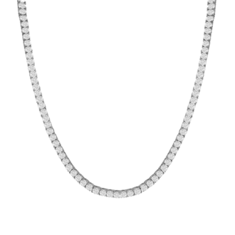 Cate & Chloe Olivia 18k White Gold Plated Tennis Necklace with Simulated Diamond Crystals for Women