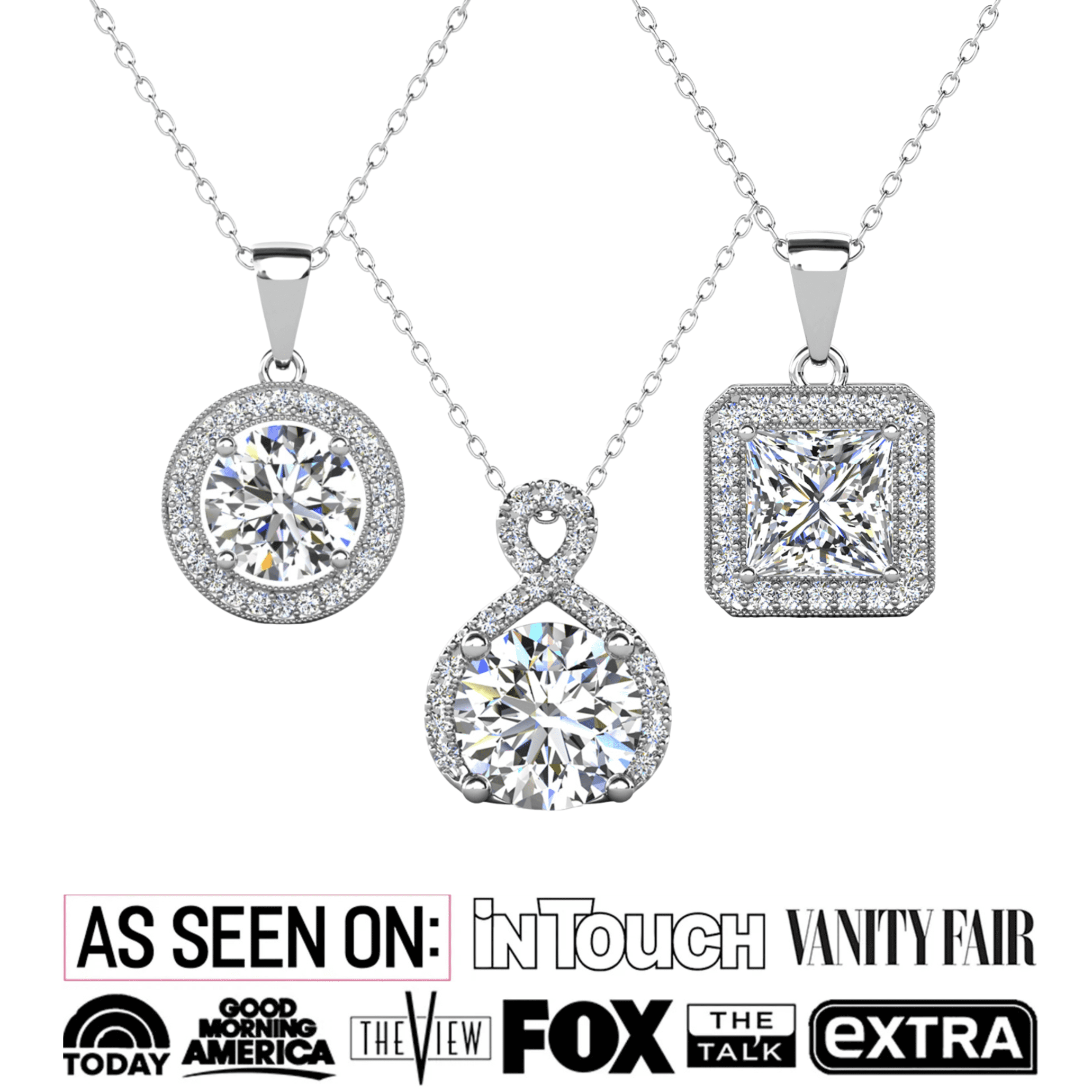 Cate & Chloe Pack of 3 - Blake, Ivy & Alessandra 18k White Gold Plated Necklaces with Simulated Diamonds for Women - Image 4