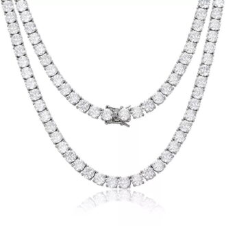 Cate & Chloe Priscilla 18k White Gold Plated Necklace with Simulated Diamond Crystals for Women