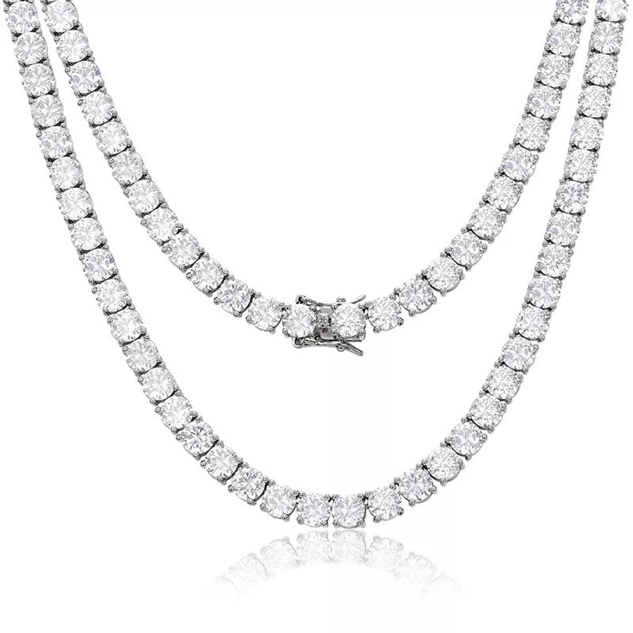Cate & Chloe Priscilla 18k White Gold Plated Necklace with Simulated Diamond Crystals for Women