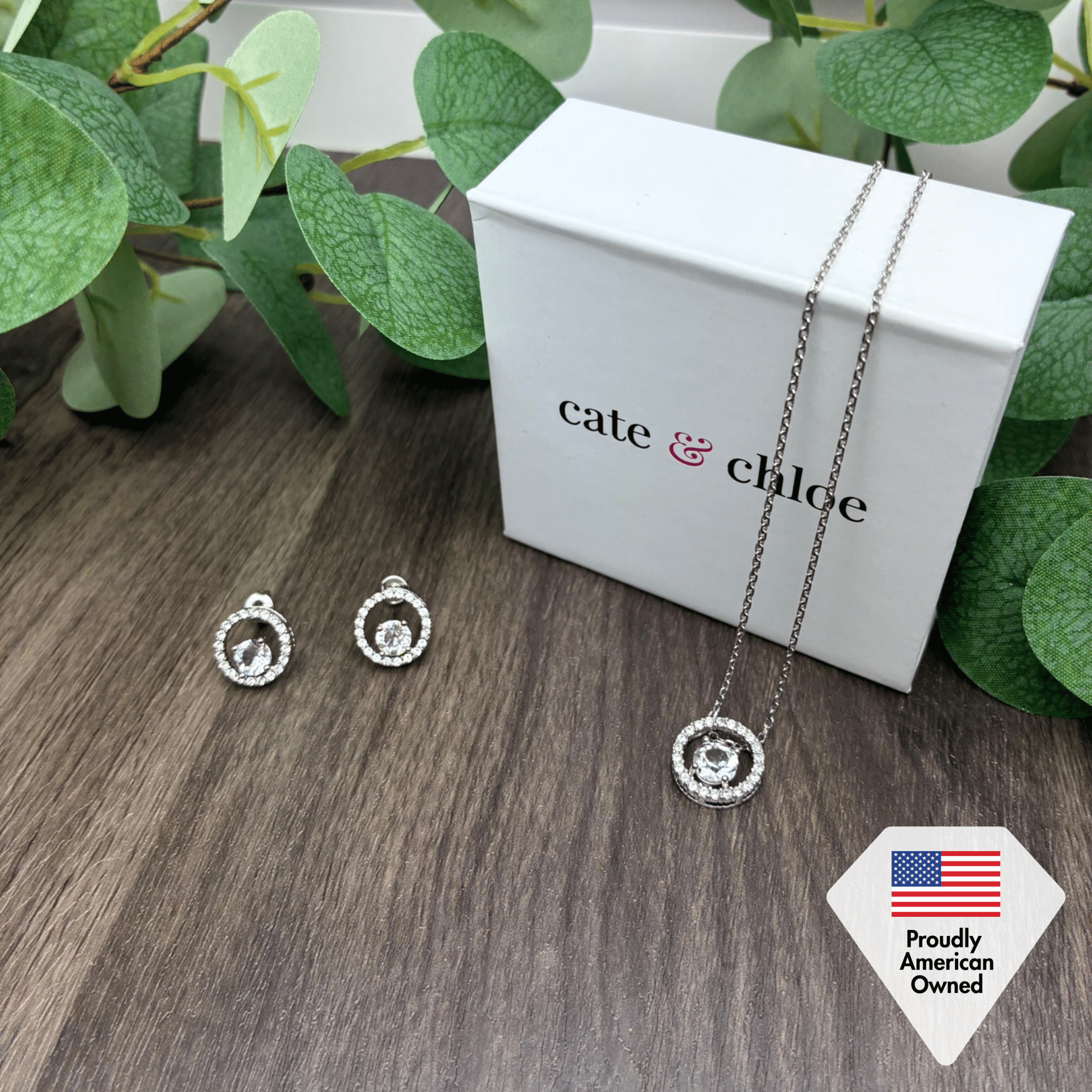 Cate & Chloe Reign 18k White Gold Plated Jewelry Set with Swarovski Crystals Gift for Women - Image 5