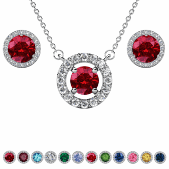 Cate & Chloe Royal January Birthstone 18k White Gold Plated Women Jewelry Set, Swarovski Crystals