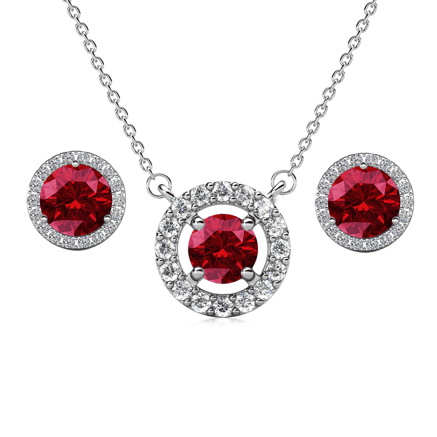 Cate & Chloe Royal January Birthstone 18k White Gold Plated Women Jewelry Set, Swarovski Crystals - Image 3