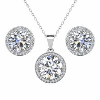 Cate & Chloe Sophia 18k White Gold Plated Jewelry Set with Simulated Diamond Crystals for Women