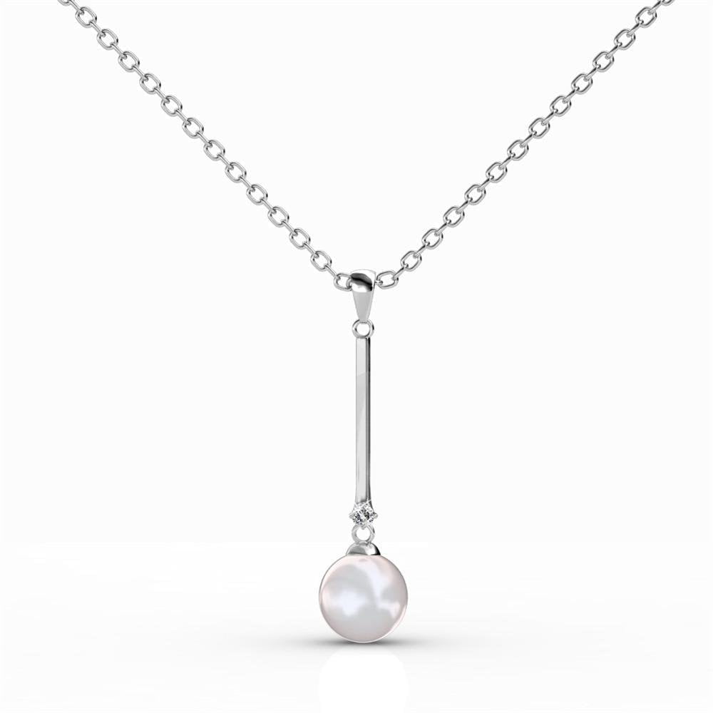 Cate & Chloe Tatum 18k White Gold Plated Jewelry Set with Pearl and Swarovski Crystals for Women - Image 4