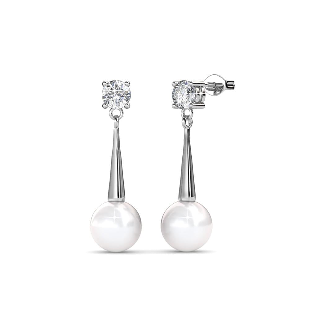 Cate & Chloe Tatum 18k White Gold Plated Jewelry Set with Pearl and Swarovski Crystals for Women - Image 5