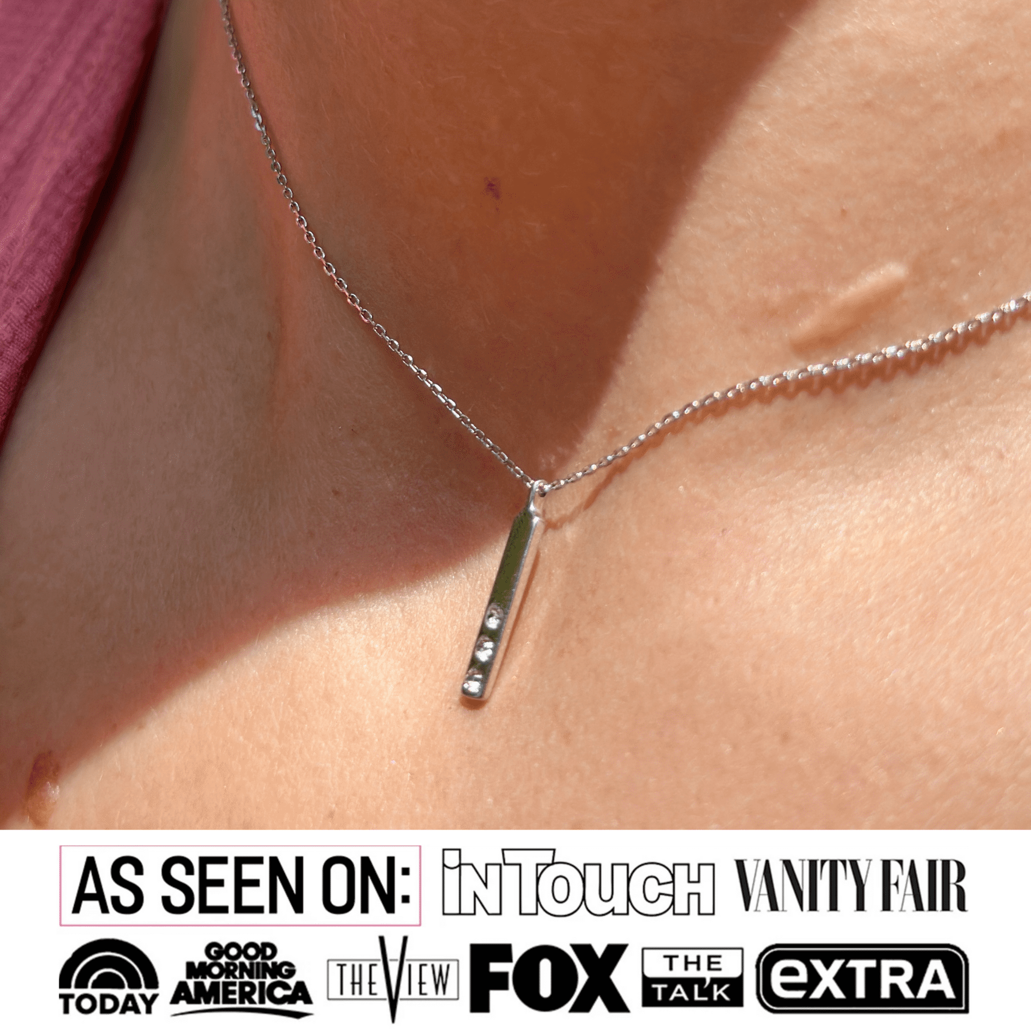 Cate & Chloe Tessa 18k White Gold Plated Bar Necklace with Swarovski Crystals, Gift for Women - Image 5