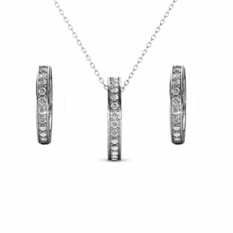 Cate & Chloe Viviana 18k White Gold Plated Silver Jewelry Set with Swarovski Crystals for Women