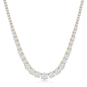Cate & Chloe Whitney 18k Yellow Gold Plated Pendant Necklace with Simulated Diamond Crystals for Women