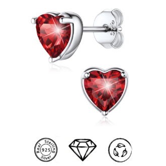 ChicSilver 925 Sterling Silver Birthstone Stud Earrings for Women, Hypoallergenic CZ Solitaire Gemstone Jewelry, 12 Month Birthday Gift for Mom Wife