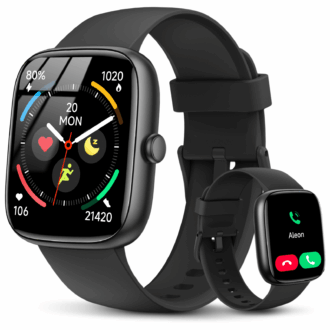 Cillso Mens Smart Watch for Android & iPhone, 1.83" Touchscreen Fitness Watch, 100+ Sports Modes, IP68 Waterproof Smartwatch with Bluetooth Call, Black