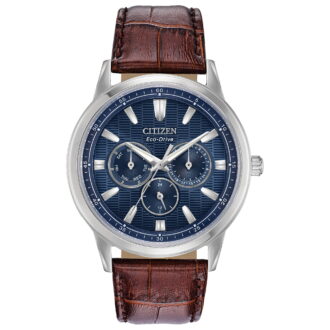 Citizen Men's Eco-Drive Corso Leather Strap Watch BU2070-12L