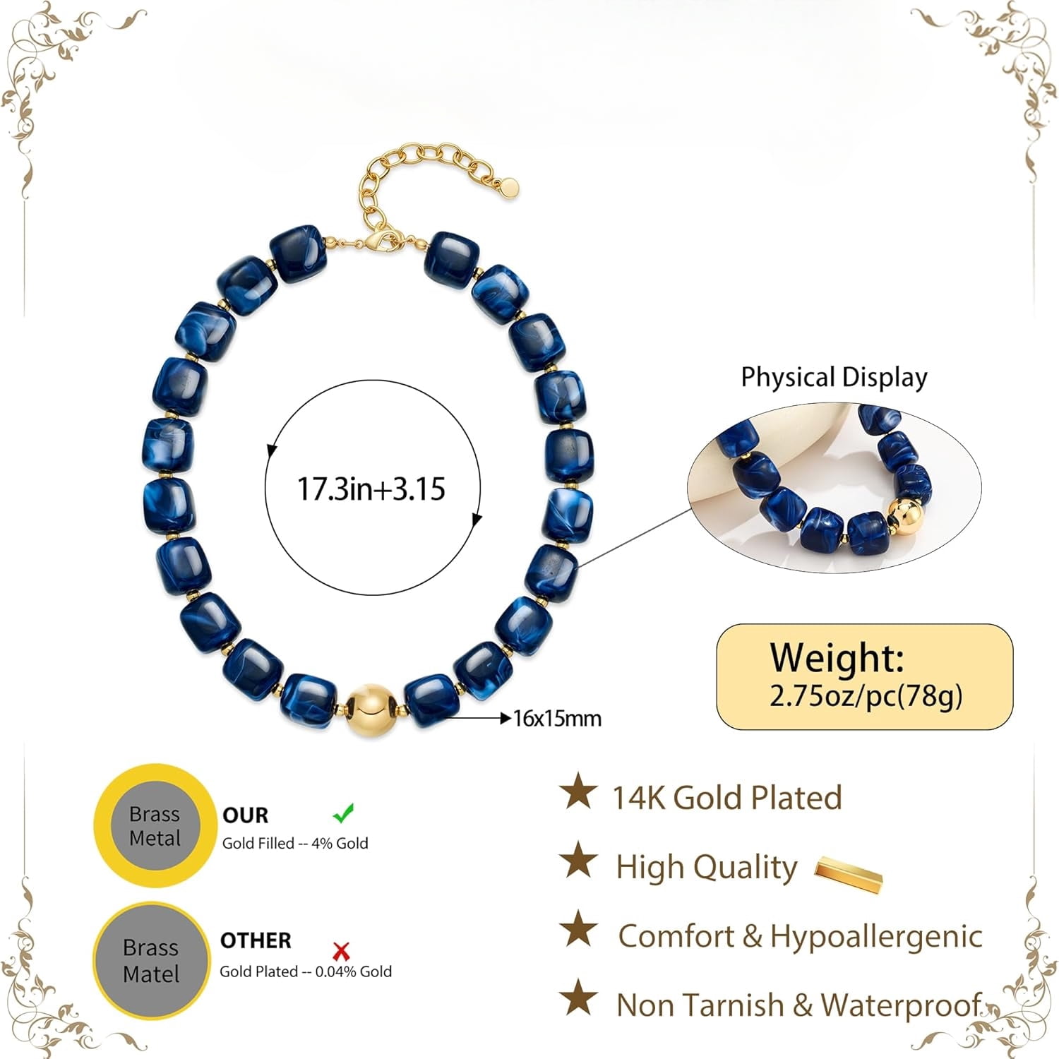 Colorful Chunky Beaded Necklace for Women Trendy Summer Jewelry Statement Big Large Resin Bead Bubble Choker Necklaces Boho Charm Fashion Jewelry - Image 3