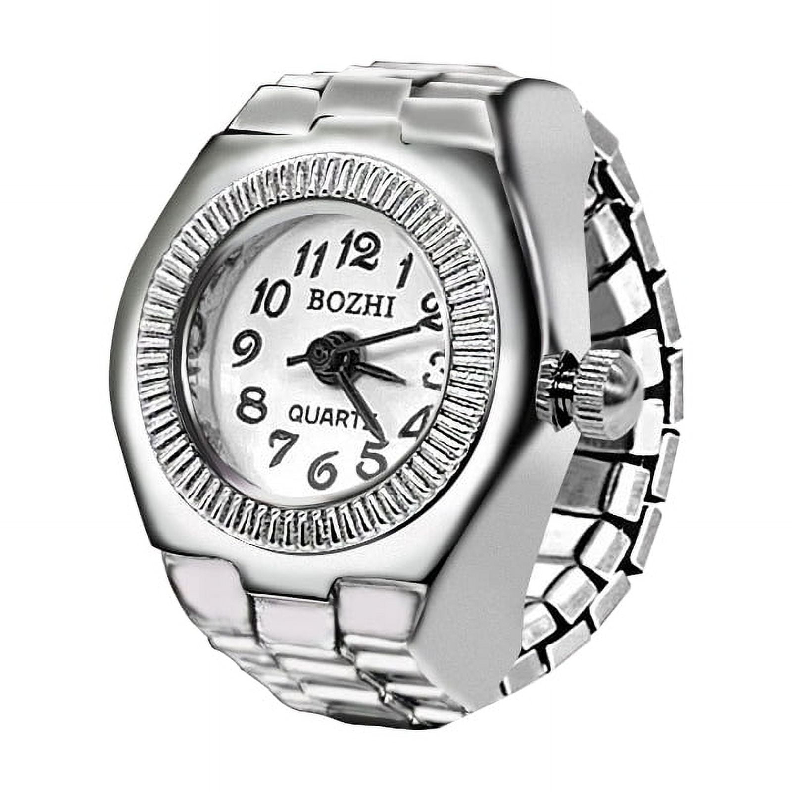 Colorful Watch Ring Women Men Retro Sliver Pointer Quartz Clock Finger Rings Punk Alloy Strap Watches Jewelry Accessories - Image 2