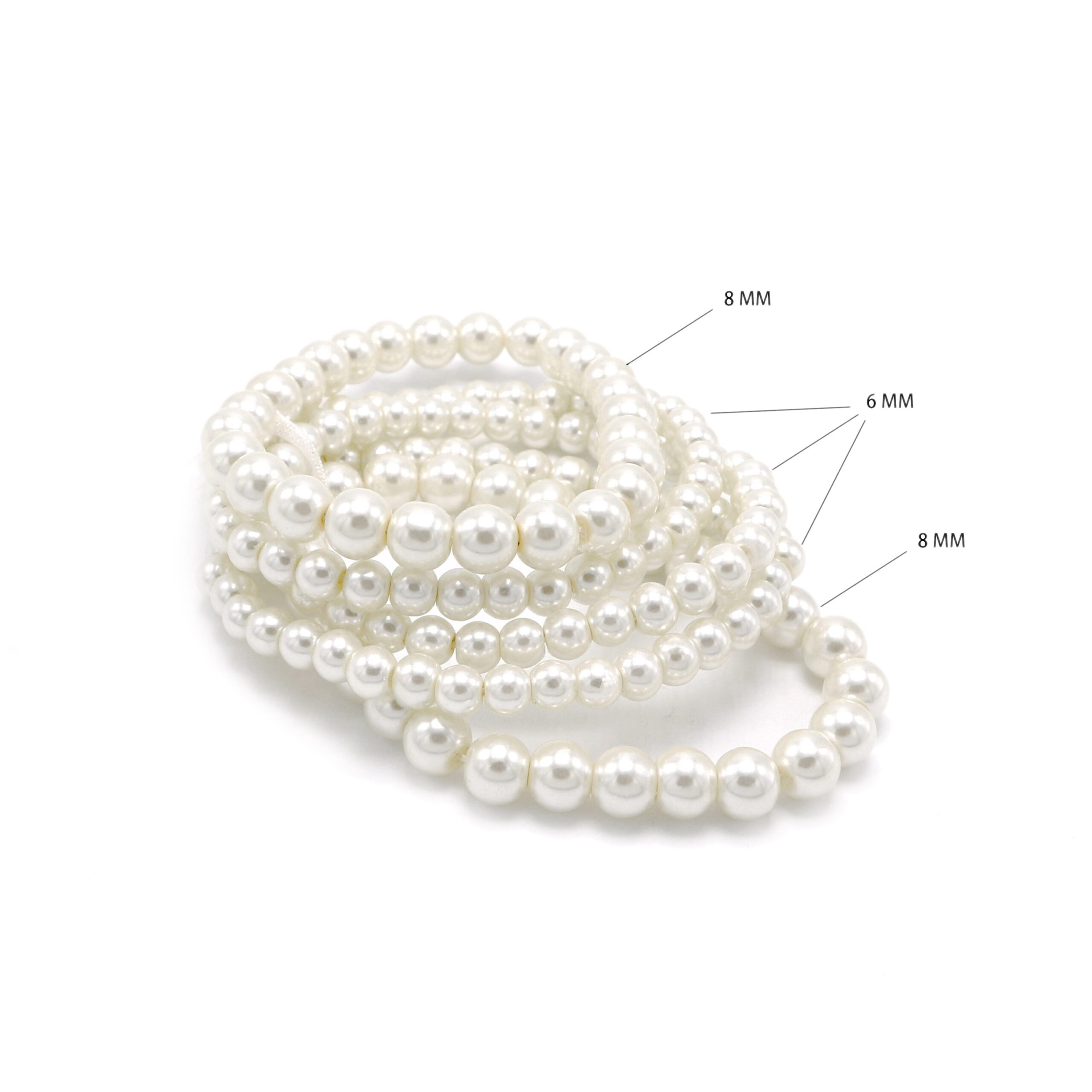 Cryshimmer 5 Pcs Cream Faux Pearl Bracelet Set for Women Beaded Stretch Strand Bracelets for Bridesmaid,Bridal,Party Jewelry - Image 3