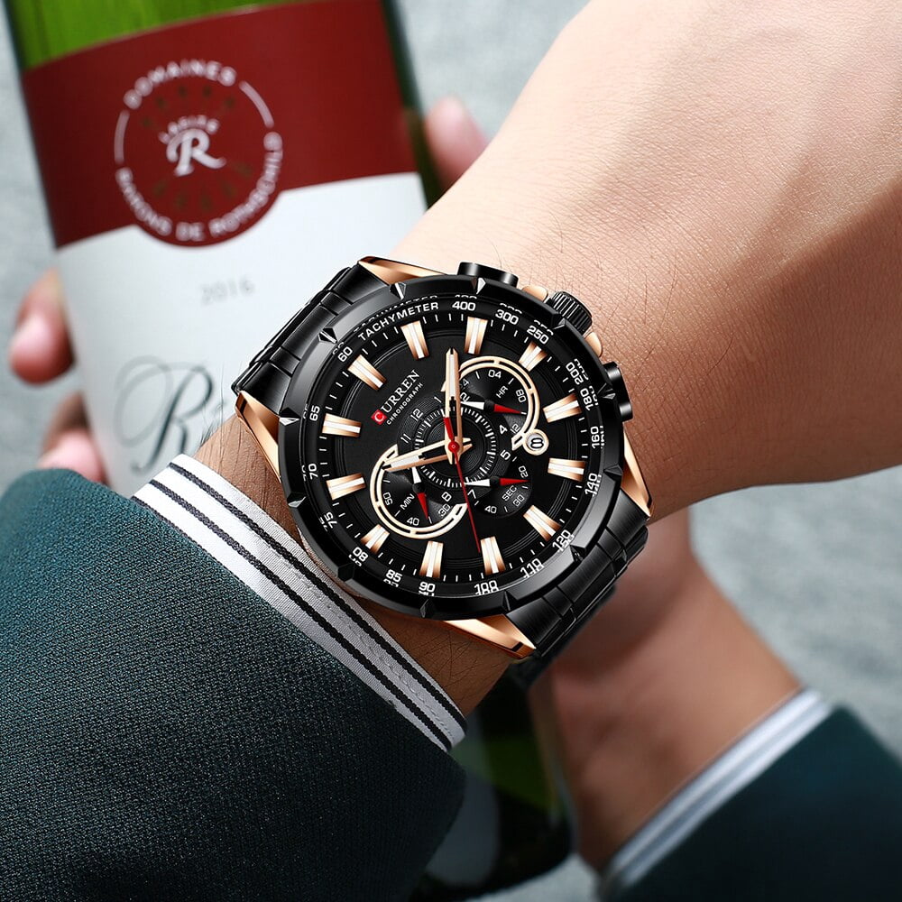 Curren8363 Men's Business Stainless Steel Quartz Watch With Date, Six-Hand Chronograph, Multi-Function, And Luminous Display - Image 3