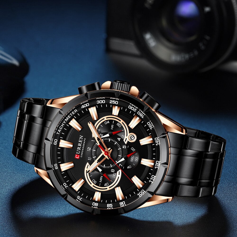 Curren8363 Men's Business Stainless Steel Quartz Watch With Date, Six-Hand Chronograph, Multi-Function, And Luminous Display - Image 5