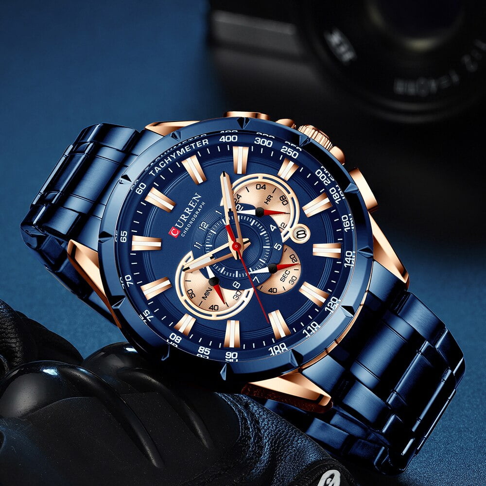 Curren8363 Men's Business Stainless Steel Quartz Watch With Date, Six-Hand Chronograph, Multi-Function, And Luminous Display - Image 4