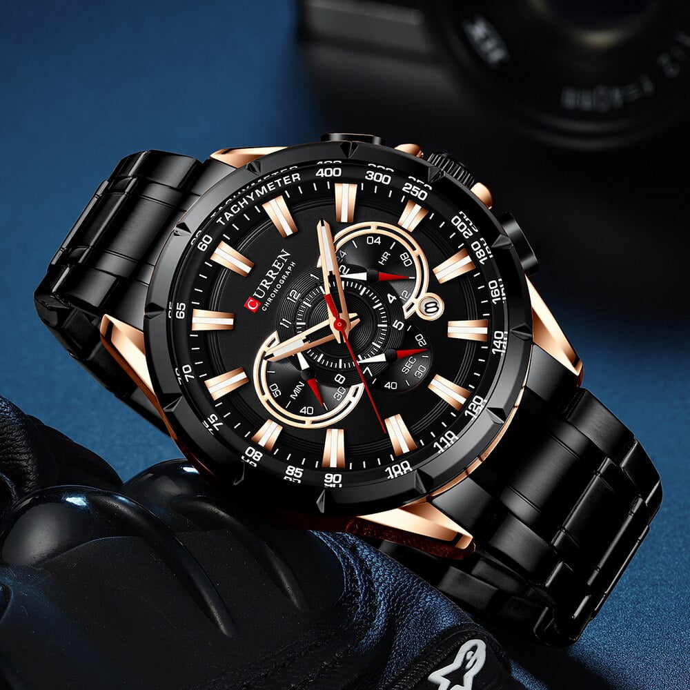Curren8363 Men's Business Stainless Steel Quartz Watch With Date, Six-Hand Chronograph, Multi-Function, And Luminous Display - Image 2