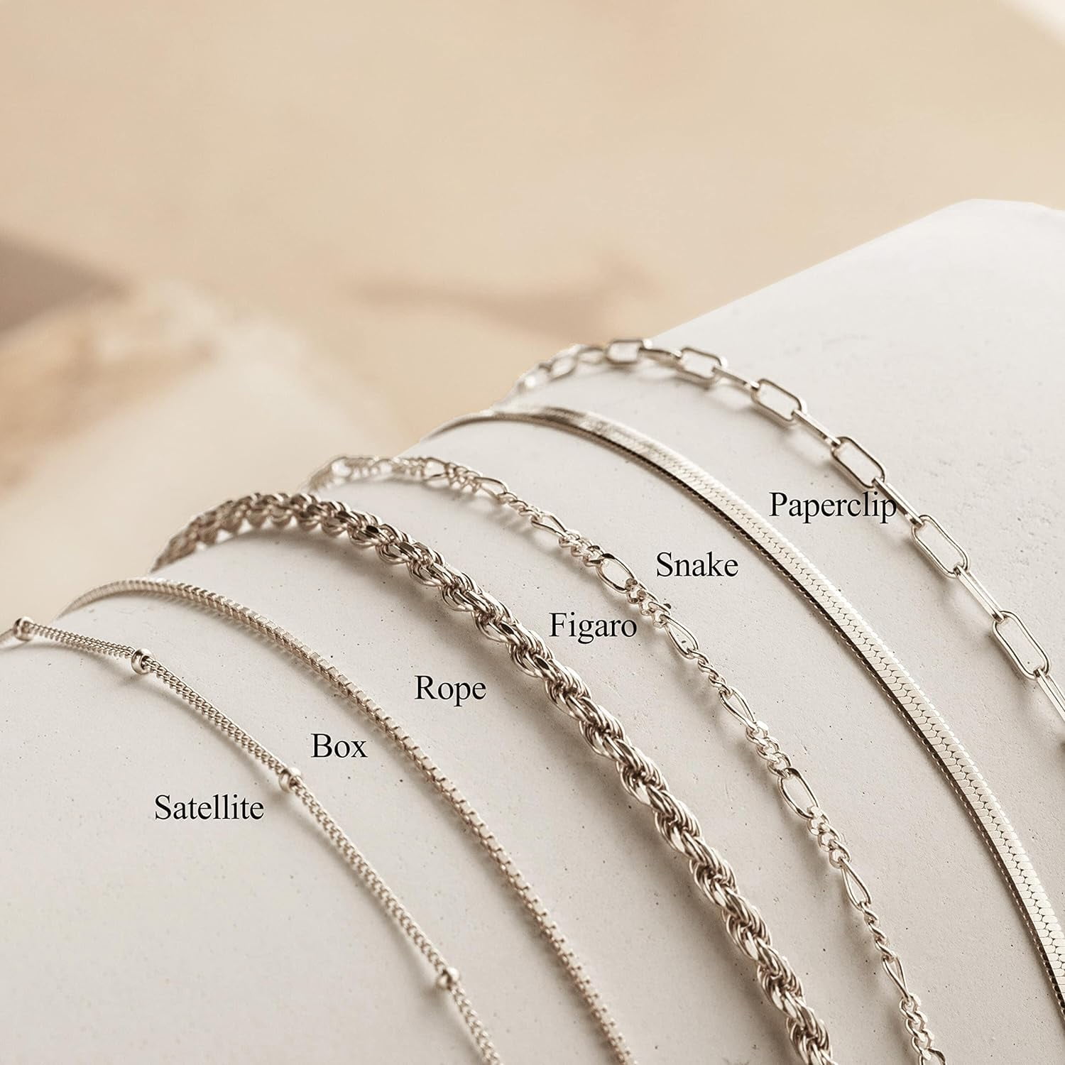 Dainty Silver Bracelets for Women Trendy, 925 Sterling Silver Jewelry Set for Women Bracelets for Women Paperclip Box Herringbone Figaro Rope Chain Bracelet Fashion Pack Gifts for Women Girls - Image 2