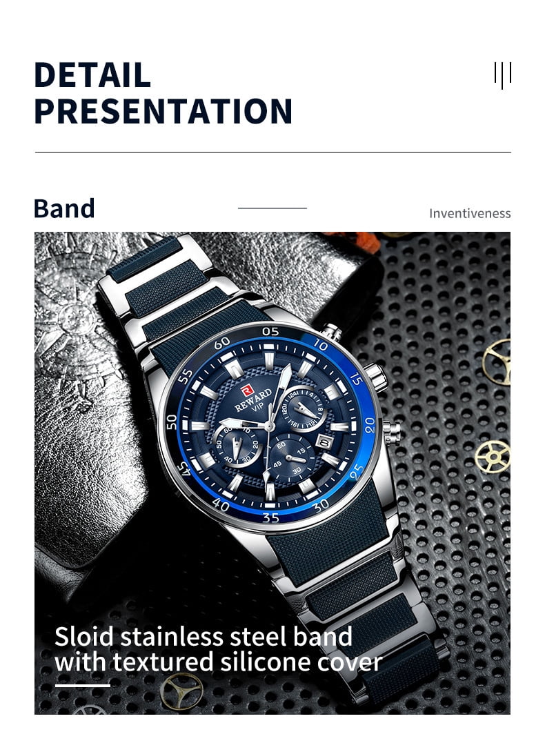 Date Quartz Steel Belt Business Casual Six Needle Men's Watch - Image 3