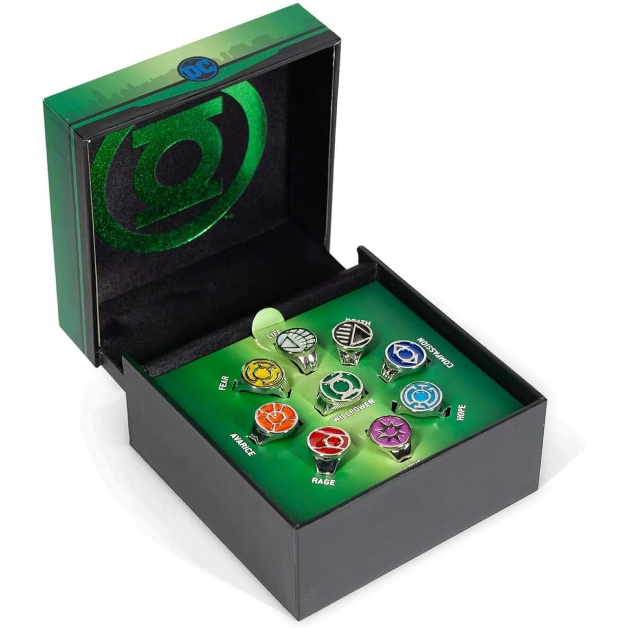 DC Comics: Green Lantern Collector All Lantern Corps Ring 9-Piece Set - Image 2