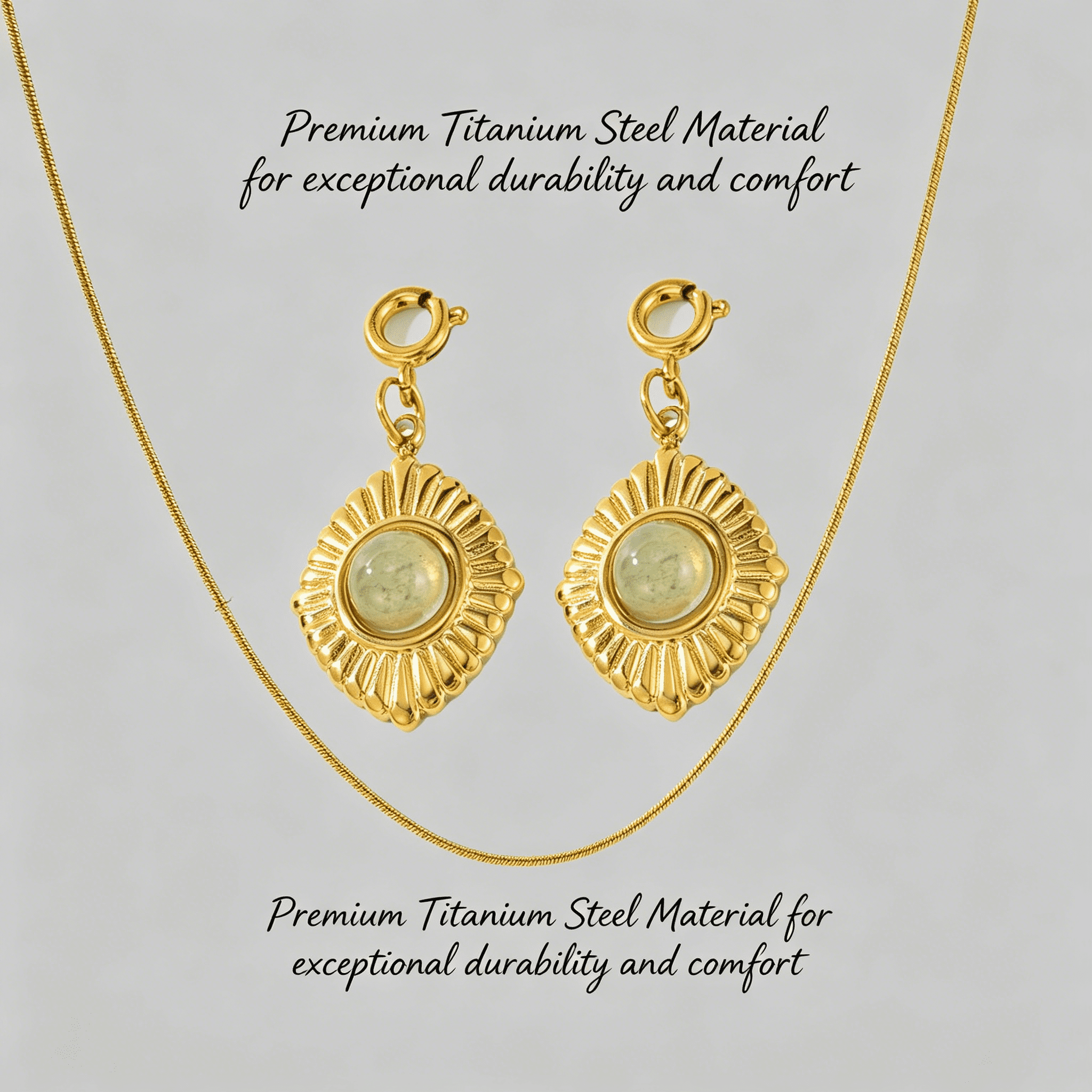 DESIGNICE 2026 New Jewelry Set,Coordinated Square Wave Pendant Necklace and Earring Set,Contemporary Titanium Steel Jewelry,Sleek Necklace for Women - Image 5
