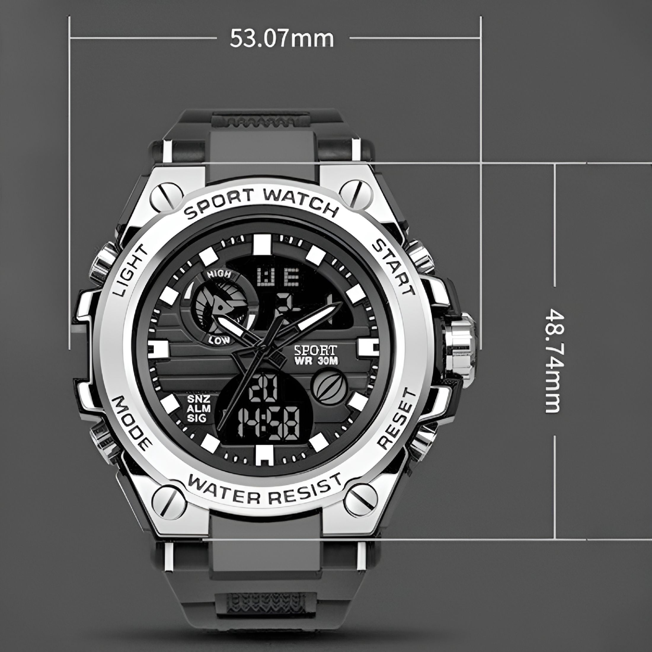DESIGNICE 2026 New Men'S Watch Sport Watch Dual Display Analog Digital Electronic Wrist Watch for Men for Sports, Outdoor Activities, Fitness Tracking, Everyday Wear, Casual Outings - Image 2