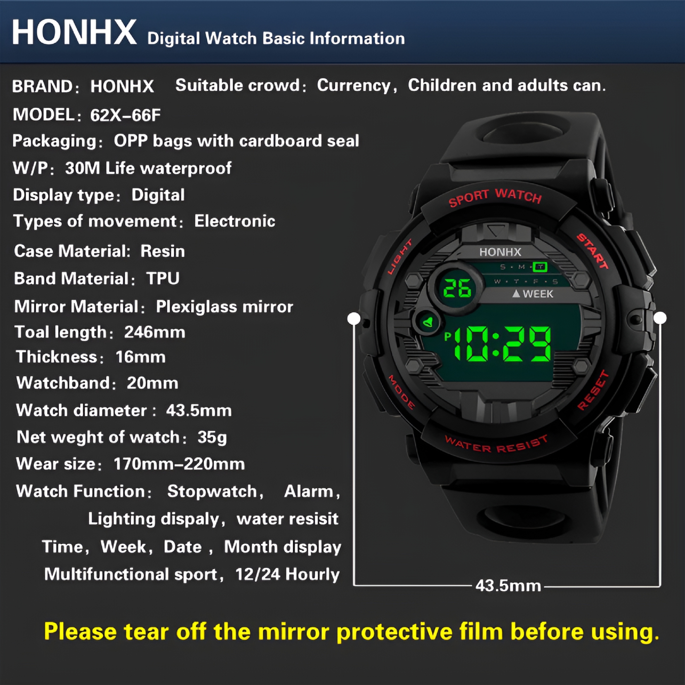 DESIGNICE Sport Watch Luxury Mens Digital LED Watch Date Men Outdoor Electronic Watch Wrist Watches - Image 2