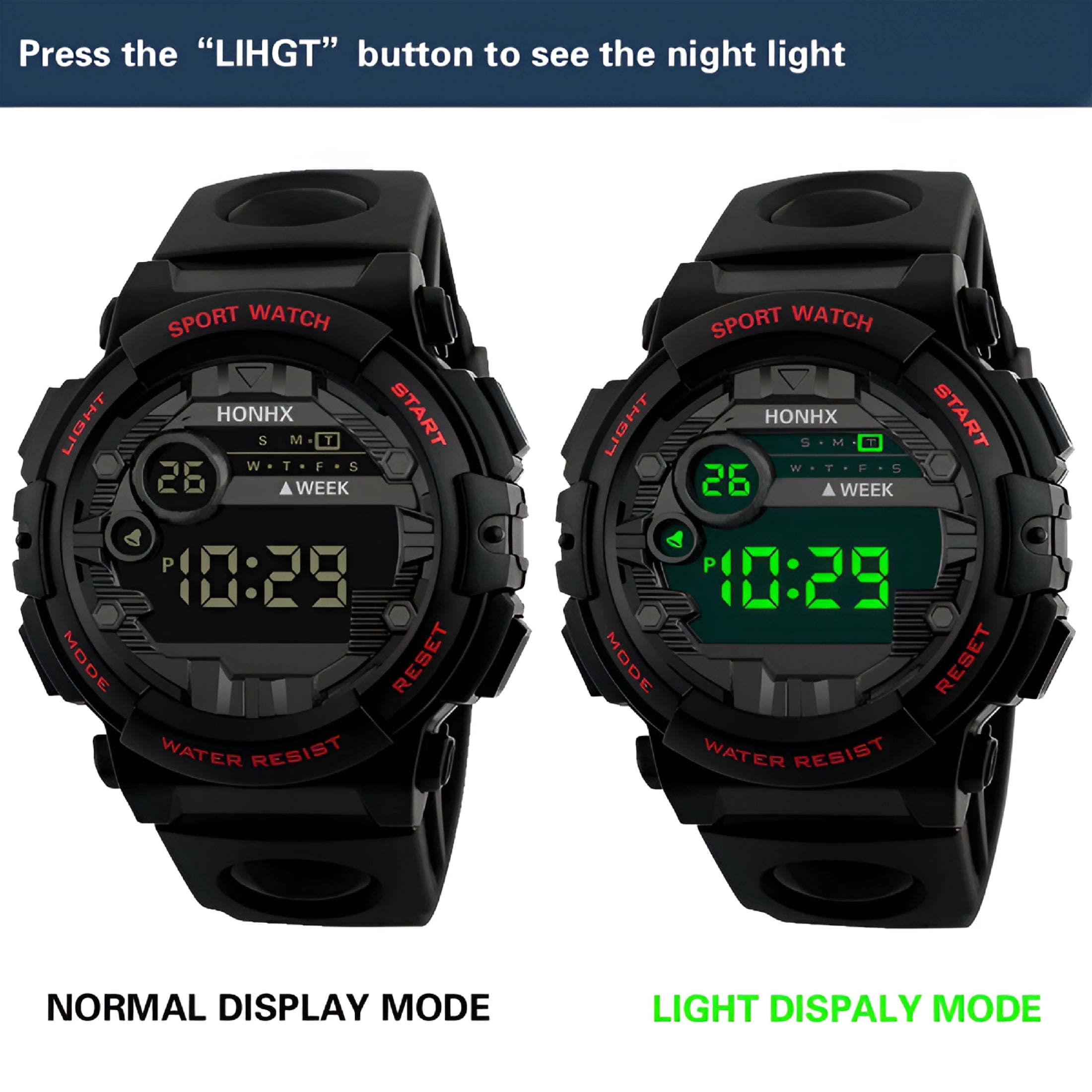 DESIGNICE Sport Watch Luxury Mens Digital LED Watch Date Men Outdoor Electronic Watch Wrist Watches - Image 4