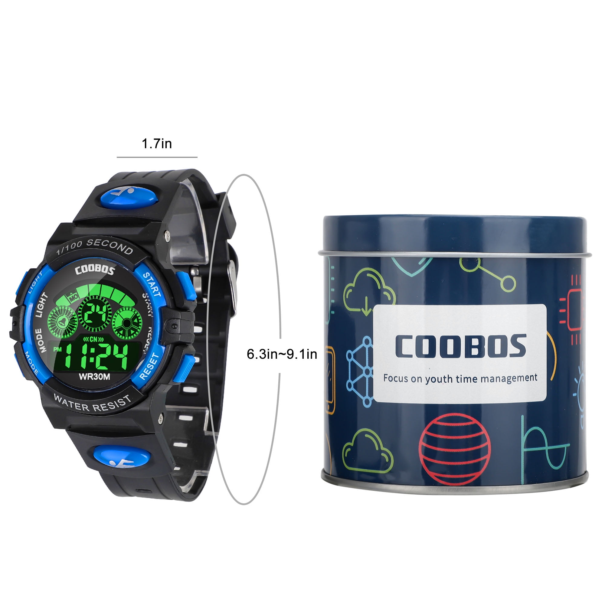 Digital Watch, Boys Sports Waterproof Led Watches with Alarm, Stopwatch, Multifunctional Outdoor Electronic Analog Quartz Wrist Watches with Colorful LED Display, Gift for Boy Girls - Image 4